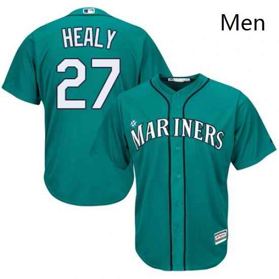 Mens Majestic Seattle Mariners 27 Ryon Healy Replica Teal Green Alternate Cool Base MLB Jersey